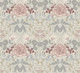 LYCKEBO PARATO SU TNT FIORI GRIGIO ROSA 10x0,53 mt