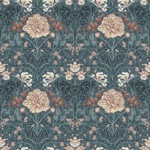 LYCKEBO PARATO SU TNT FIORI BLU GRIGIO 10x0,53 mt