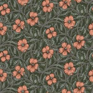 LYCKEBO PARATO SU TNT FIORI VERDE ROSA ANT. 10x0,53 mt