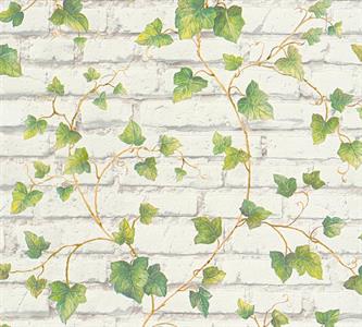 ELEMENTS PARATO TNT MATTONE BIANCO CON FOGLIE 10x0,53 mt