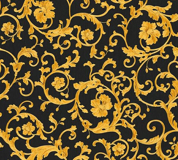 VERSACE 3 PARATO PVC/TNT RAMAGE  NERO ORO mt.10,05xh.70 cm